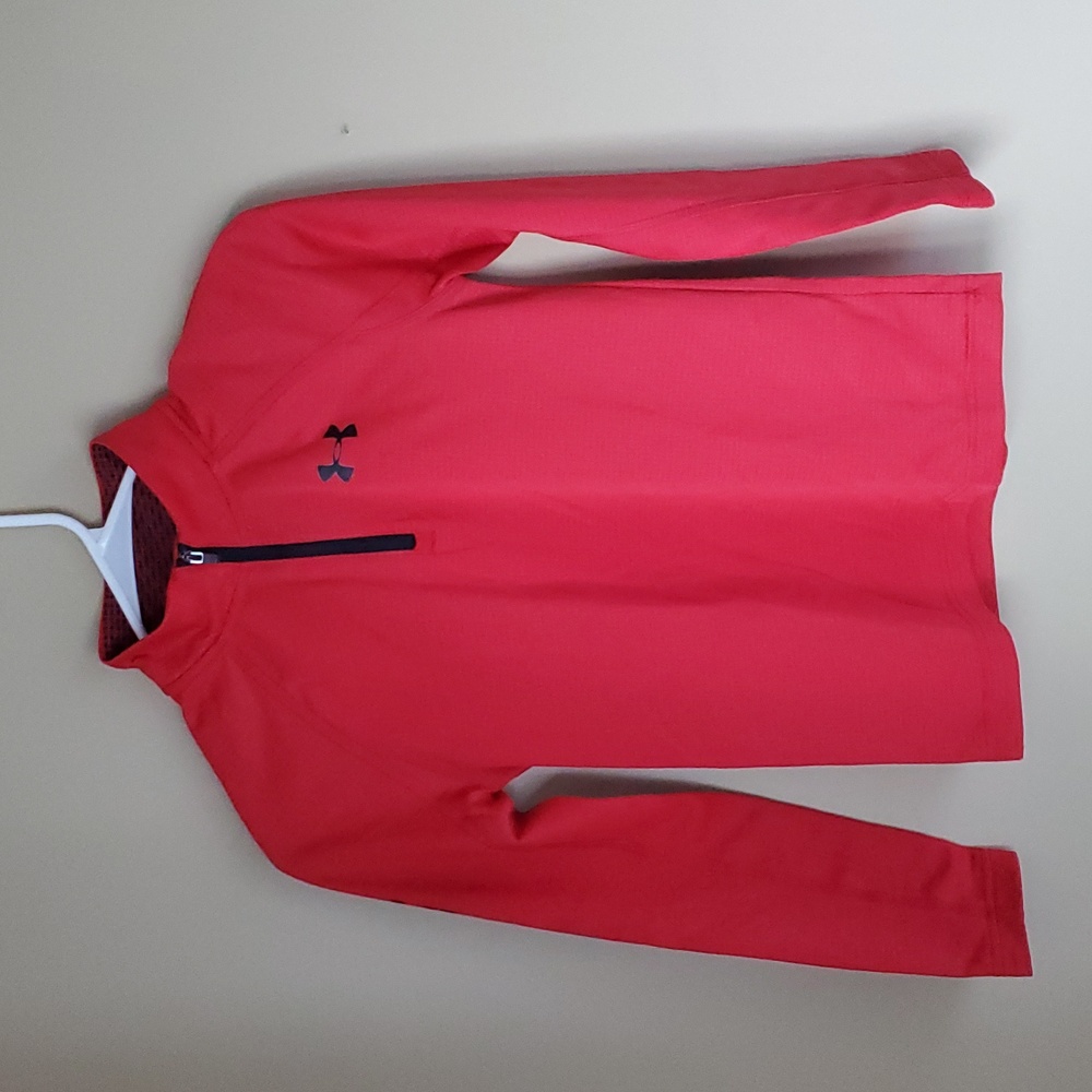 Under Armour red half zip long sleeve
